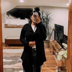 Black knitted cardigan